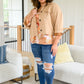 Freddie Split Neckline Long Sleeve Blouse In Clay