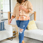 Freddie Split Neckline Long Sleeve Blouse In Clay