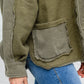 French Terry Mineral Wash Jacket In Olive