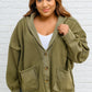 French Terry Mineral Wash Jacket In Olive