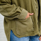French Terry Mineral Wash Jacket In Olive