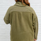 French Terry Mineral Wash Jacket In Olive