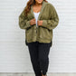 French Terry Mineral Wash Jacket In Olive
