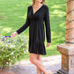 Full Attention V Neck Long Sleeve Dress In Black