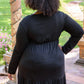 Full Attention V Neck Long Sleeve Dress In Black