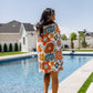 Luxury Beach Towel in Bright Retro Floral