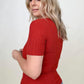 Total Brami Basic Ribbed Fitted Tee with Built In Bra