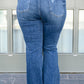 Gabriella Distressed Button Fly Flare