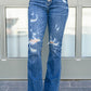 Gabriella Distressed Button Fly Flare