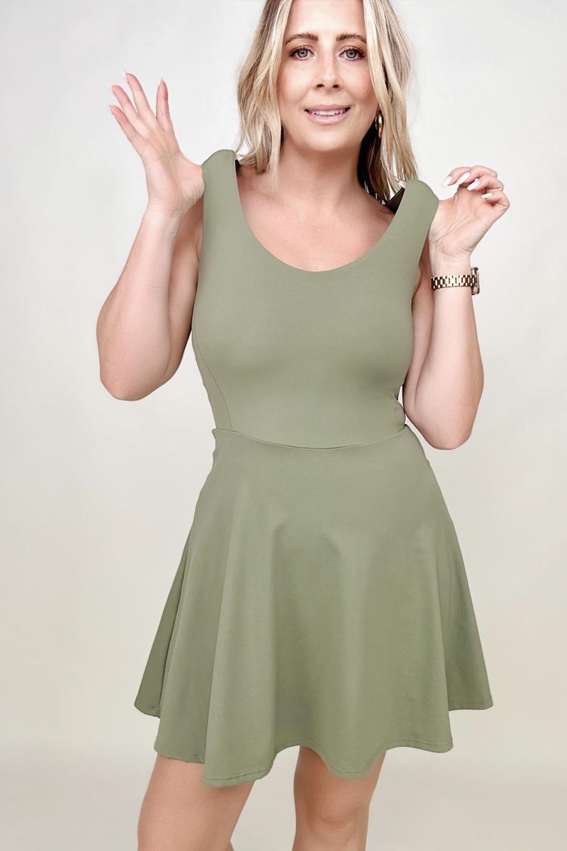 Total Brami 3 in 1 Athleisure Mini Tank Dress with Built-in Bra & Shorts - 6 Colors