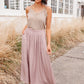 Get Away Maxi Skirt In Mauve