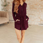 Getting Out Long Sleeve Hoodie Romper in Maroon