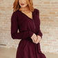 Getting Out Long Sleeve Hoodie Romper in Maroon