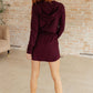 Getting Out Long Sleeve Hoodie Romper in Maroon