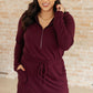 Getting Out Long Sleeve Hoodie Romper in Maroon