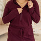 Getting Out Long Sleeve Hoodie Romper in Maroon