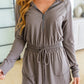 Getting Out Long Sleeve Hoodie Romper in Smoky Grey