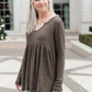 Giddy Up Babydoll Tee in Olive