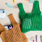 Girls Day Open Weave Bag in Green