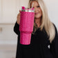 Glam Girl 40 oz Rhinestone Tumbler in PInk