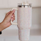 Glam Girl 40 oz Rhinestone Tumbler in White