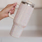Glam Girl 40 oz Rhinestone Tumbler in White
