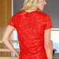 Glimmering Night Sequin Top in Red