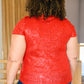 Glimmering Night Sequin Top in Red