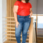 Glimmering Night Sequin Top in Red