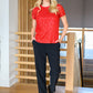 Glimmering Night Sequin Top in Red