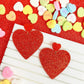 PREORDER: Glittery Double Heart Dangle Earrings