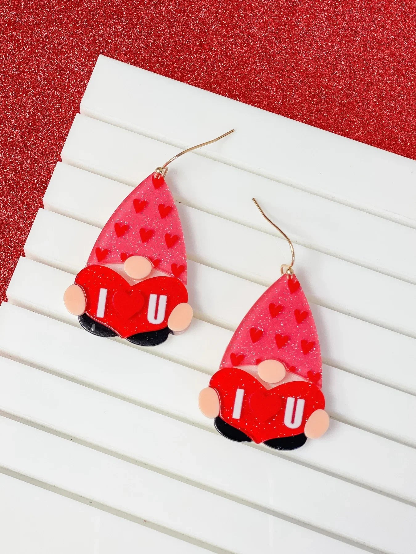 PREORDER: I Heart You Gnome Dangle Earrings