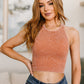 Goals Ribbed Tank Top in Burnt Orange