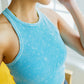 Goals Ribbed Tank Top in Ice Blue