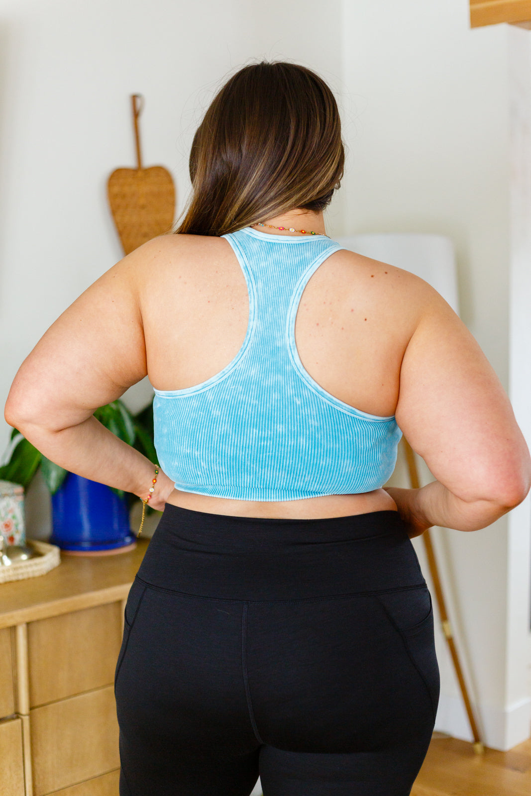 Goals Ribbed Tank Top in Ice Blue