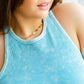 Goals Ribbed Tank Top in Ice Blue
