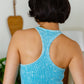 Goals Ribbed Tank Top in Ice Blue