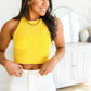 Goals Ribbed Tank Top in Yellow