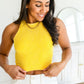Goals Ribbed Tank Top in Yellow