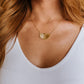 Golden Fan Pendant Necklace