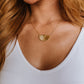 Golden Fan Pendant Necklace