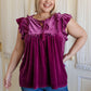 Velveteen Queen Blouse in Magenta