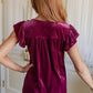 Velveteen Queen Blouse in Magenta