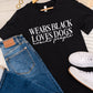 Wears Black, Loves Dogs Graphic Tee in Heather Black