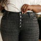 Gray Days Button Rise Jeans