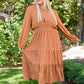 Great Things Long Sleeve Polka Dot Dress