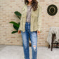 Green Tea Button Up Long Sleeve Top in Olive