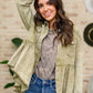 Green Tea Button Up Long Sleeve Top in Olive
