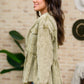 Green Tea Button Up Long Sleeve Top in Olive