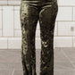 Groovy Chick Bell Bottom Leggings In Olive